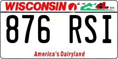 WI license plate 876RSI