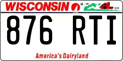 WI license plate 876RTI