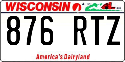 WI license plate 876RTZ