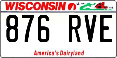 WI license plate 876RVE
