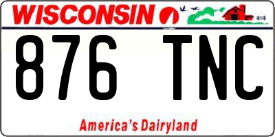 WI license plate 876TNC