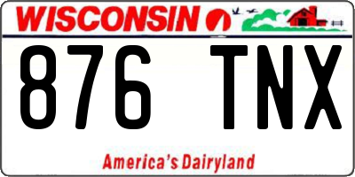 WI license plate 876TNX