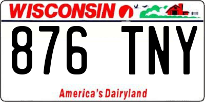 WI license plate 876TNY