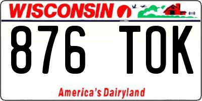 WI license plate 876TOK
