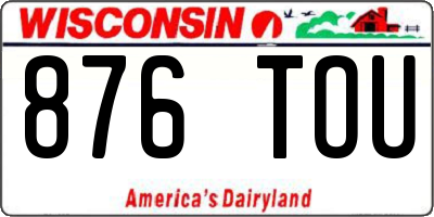 WI license plate 876TOU