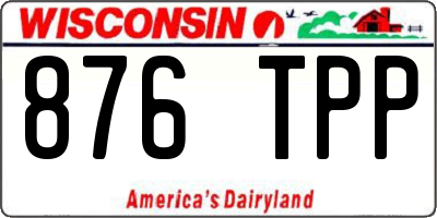 WI license plate 876TPP