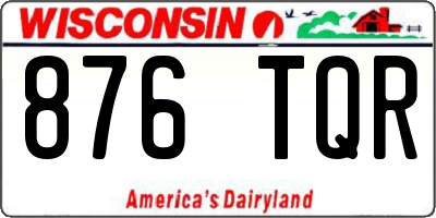 WI license plate 876TQR
