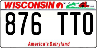 WI license plate 876TTO