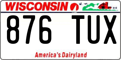 WI license plate 876TUX
