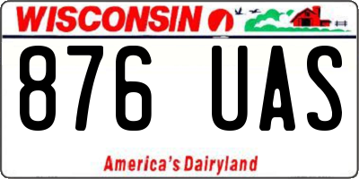 WI license plate 876UAS