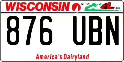 WI license plate 876UBN