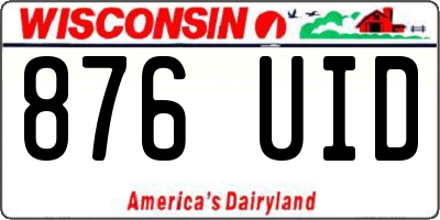 WI license plate 876UID