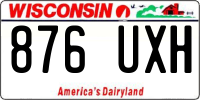 WI license plate 876UXH