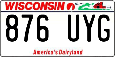 WI license plate 876UYG