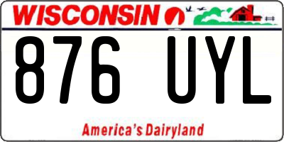 WI license plate 876UYL