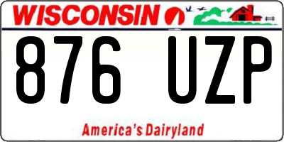 WI license plate 876UZP