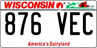 WI license plate 876VEC
