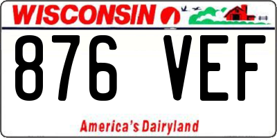 WI license plate 876VEF