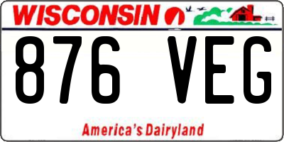WI license plate 876VEG