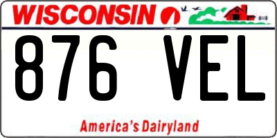 WI license plate 876VEL