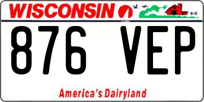 WI license plate 876VEP