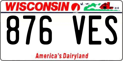 WI license plate 876VES