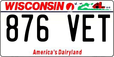 WI license plate 876VET
