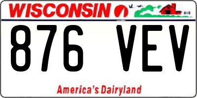 WI license plate 876VEV