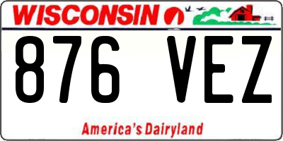 WI license plate 876VEZ