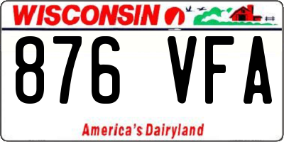 WI license plate 876VFA