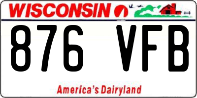 WI license plate 876VFB