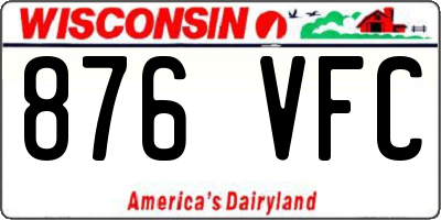 WI license plate 876VFC