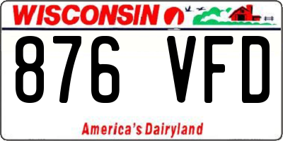 WI license plate 876VFD