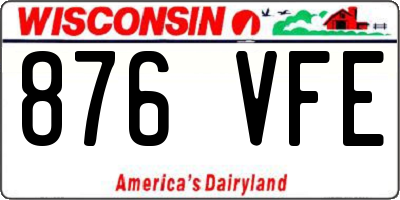 WI license plate 876VFE