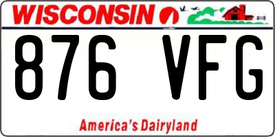 WI license plate 876VFG