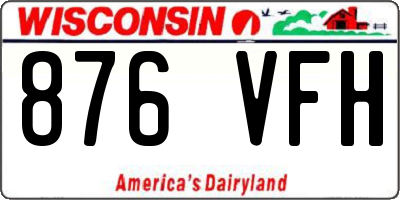 WI license plate 876VFH
