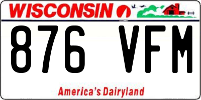 WI license plate 876VFM