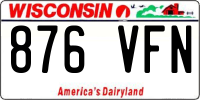 WI license plate 876VFN