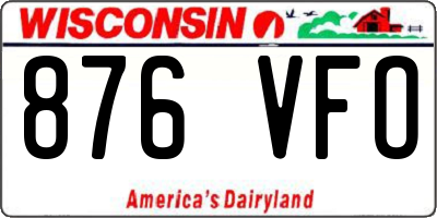 WI license plate 876VFO