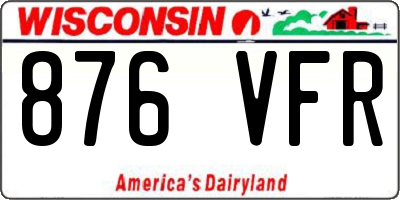 WI license plate 876VFR