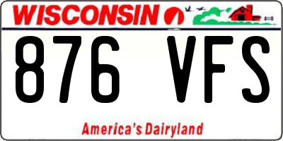 WI license plate 876VFS