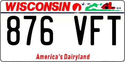WI license plate 876VFT