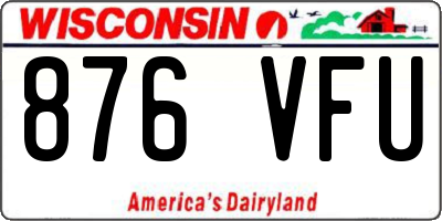WI license plate 876VFU