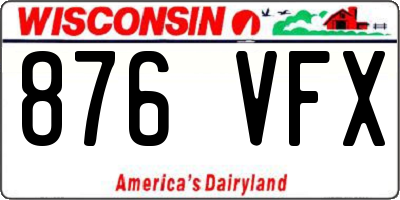 WI license plate 876VFX