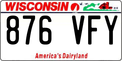 WI license plate 876VFY