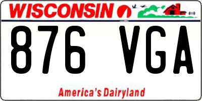 WI license plate 876VGA