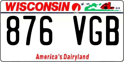 WI license plate 876VGB