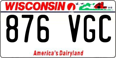 WI license plate 876VGC