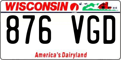 WI license plate 876VGD
