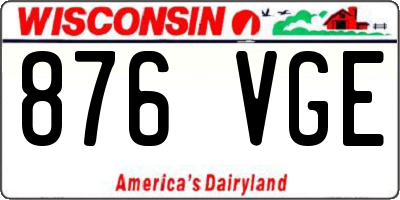 WI license plate 876VGE